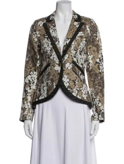 Pre-owned Smythe Linen Floral Print Blazer In Multicolor