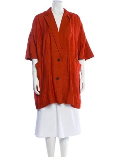 Pre-owned Smythe Linen Jacket W/ Tags In Orange