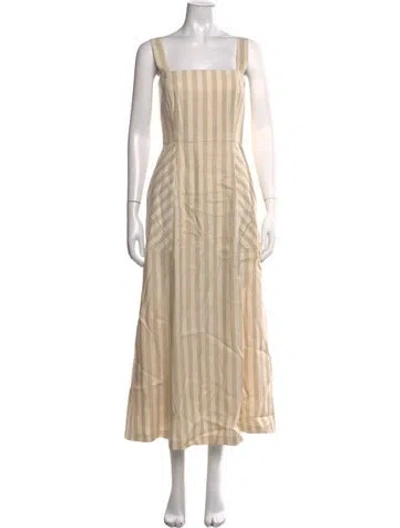 Pre-owned Smythe Linen Long Dress In Neutrals