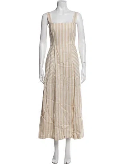 Pre-owned Smythe Linen Long Dress In Neutrals