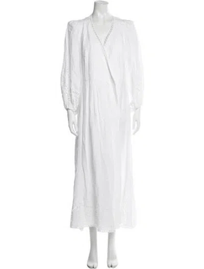 Pre-owned Smythe Linen Long Dress In White