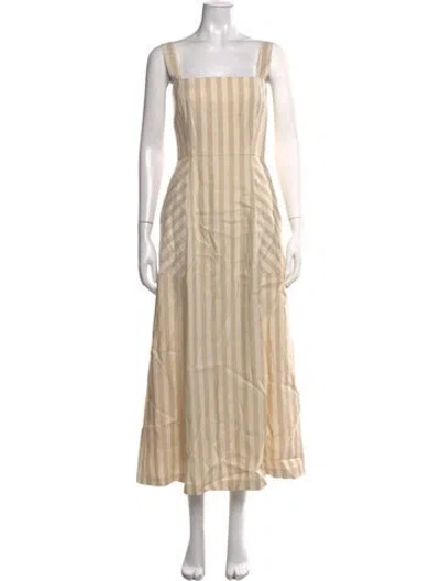 Pre-owned Smythe Linen Midi Length Dress In Neutrals