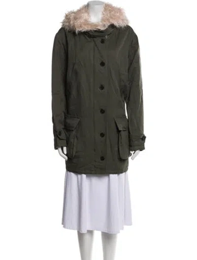 Pre-owned Smythe Linen Parka In Green