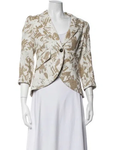 Pre-owned Smythe Linen Patterned Blazer In Multicolor