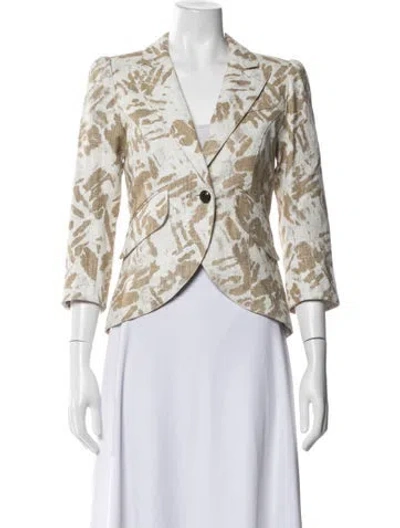 Pre-owned Smythe Linen Patterned Blazer In Neutral