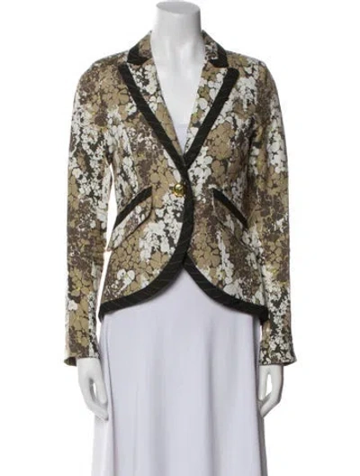 Pre-owned Smythe Linen Printed Blazer In Neutral