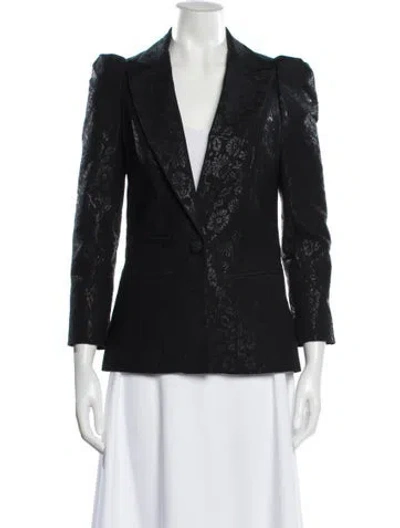 Pre-owned Smythe Linen Printed Evening Jacket In Black