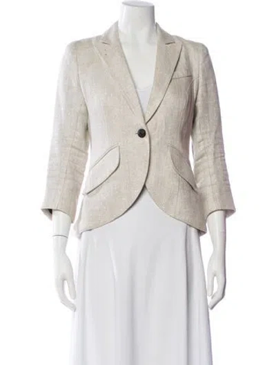 Pre-owned Smythe Linen Printed Evening Jacket In Neutral