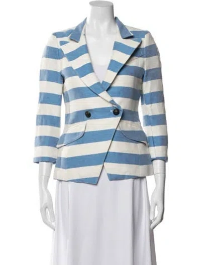 Pre-owned Smythe Linen Striped Blazer In Multi