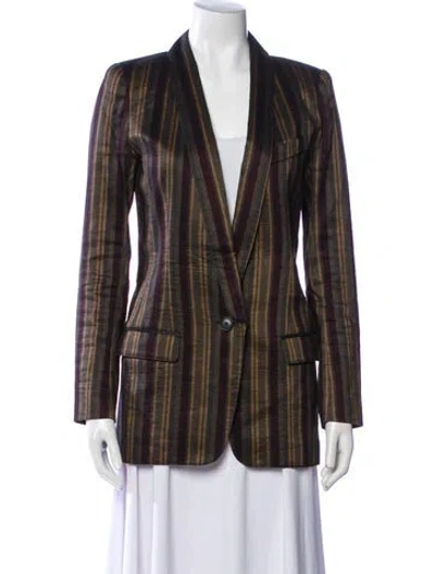 Pre-owned Smythe Linen Striped Blazer In Neutral