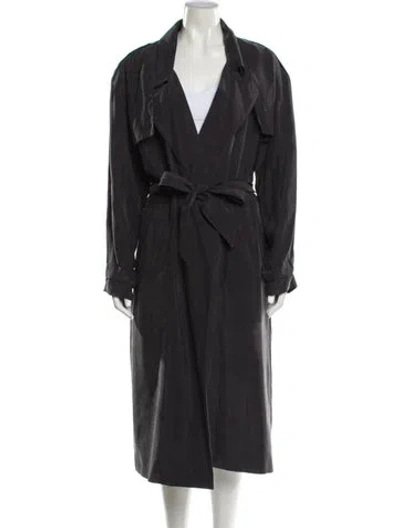 Pre-owned Smythe Linen Trench Coat In Gray