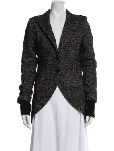 Pre-owned Smythe Linen Tweed Pattern Blazer In Gray