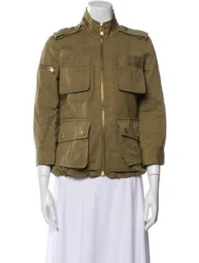 Pre-owned Smythe Linen Utility Jacket In Green