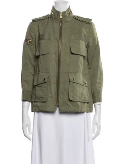 Pre-owned Smythe Linen Utility Jacket In Green