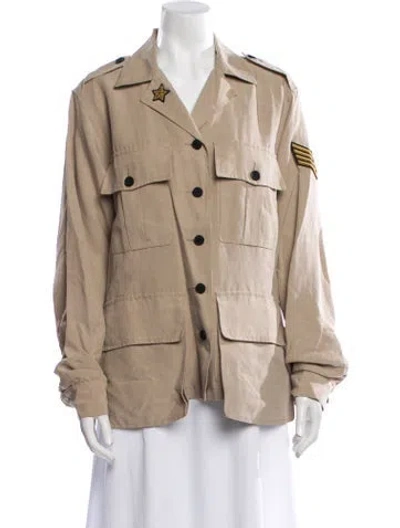 Pre-owned Smythe Linen Utility Jacket In Neutral