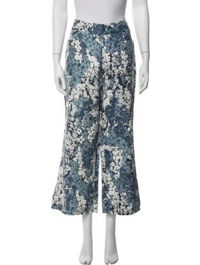 Pre-owned Smythe Linen Wide Leg Pants In Blue