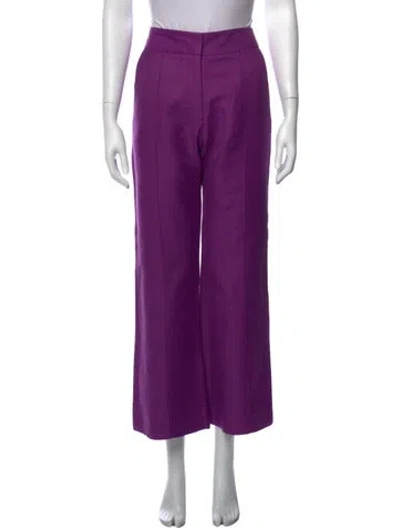 Pre-owned Smythe Linen Wide Leg Pants In Purple