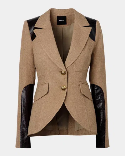 Smythe Linen-virgin Wool Equestrian Blazer In Toast