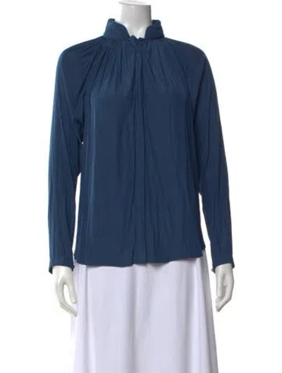 Pre-owned Smythe Long Sleeve Blouse In Blue