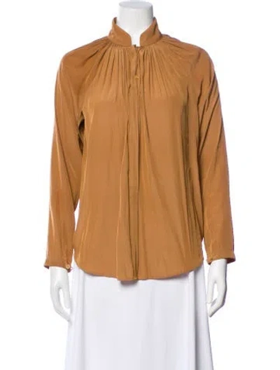 Pre-owned Smythe Long Sleeve Blouse In Brown
