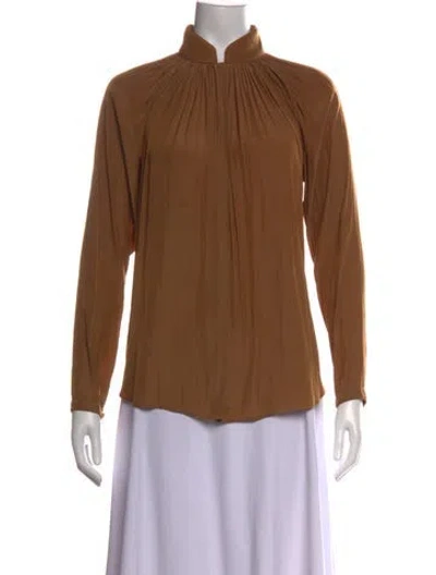 Pre-owned Smythe Long Sleeve Blouse In Brown