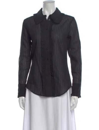 Pre-owned Smythe Long Sleeve Blouse In Gray