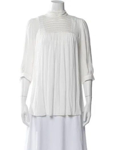 Pre-owned Smythe Long Sleeve Blouse In White