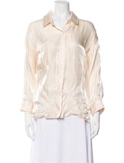 Pre-owned Smythe Long Sleeve Button-up Top In Neutral