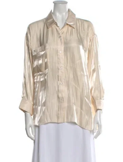 Pre-owned Smythe Long Sleeve Button-up Top In Neutral