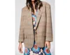 Smythe Massive One Button Blazer In Brown Plaid In Yellow