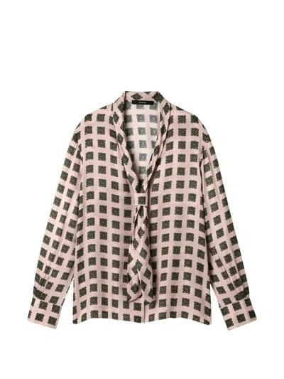 Smythe Medallion-print Necktie Blouse In Pink