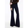Smythe Metallic Stripe Bootcut Pants In Copper Pinstripe Navy