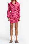 Smythe Batik Mini Shirtdress In Red