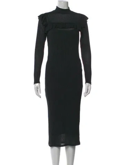 Pre-owned Smythe Mock Neck Dress In Black
