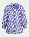 Smythe Mughal Gathered Blouse In Blue