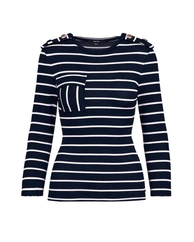 Smythe Nautical Knit Top In Blue