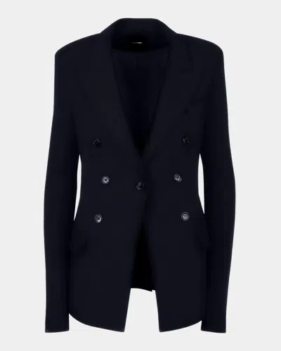 Smythe Not A Db Blazer With Jersey Sleeves In Deep Navy