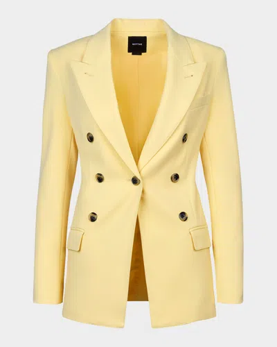 Smythe Not A Db Linen-blend Blazer In Yellow