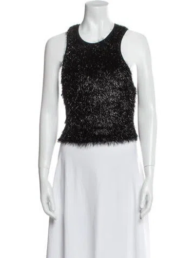 Pre-owned Smythe Nylon Crew Neck Crop Top In Black