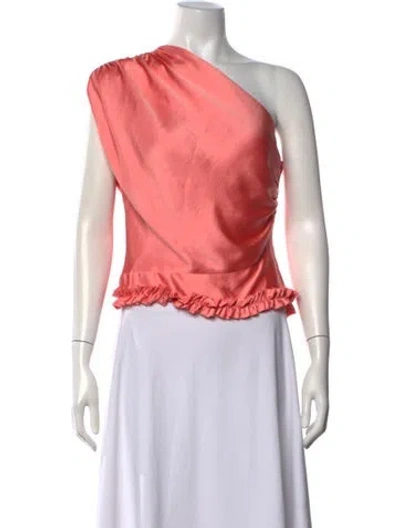 Pre-owned Smythe One-shoulder Sleeveless Crop Top In Pink