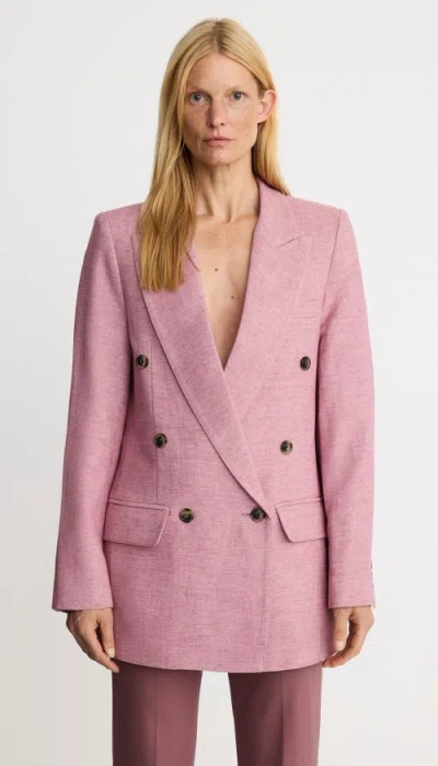 Smythe Oversized Db Peaked Lapel Blazer In Dusty Rose