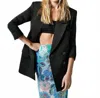 Smythe Oversized Double Breasted Button Front Blazer In Black In Multi