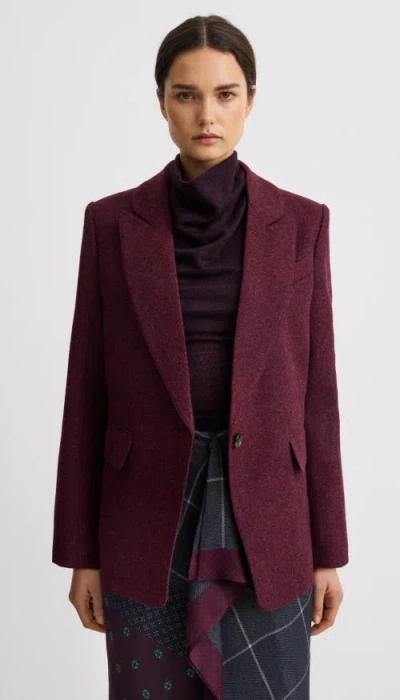 Smythe Oversized Long Lapel Blazer In Bordeaux