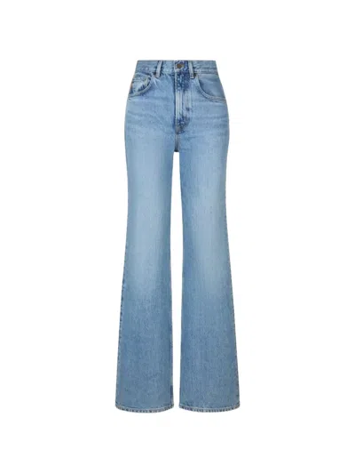 Smythe Owl Bootcut Jeans In Blue