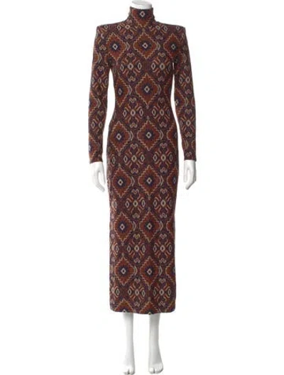 Pre-owned Smythe Paisley Print Long Dress In Brown