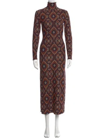Pre-owned Smythe Paisley Print Long Dress In Brown