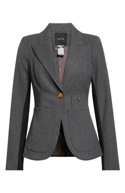 Smythe Patch Pocket Blazer In Charcoal With Black