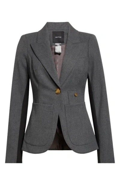 Smythe Patch Pocket Blazer In Charcoal With Black