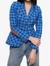 Smythe Patch Pocket Duchess Blazer With Elbow Patch In Blue In Blue