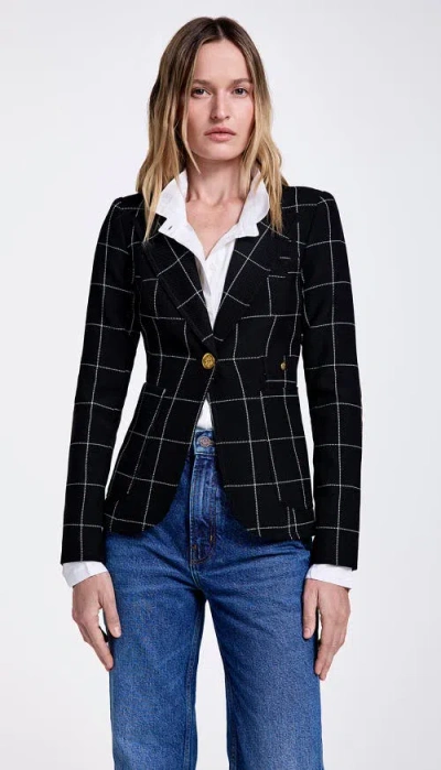 Smythe Patch Pocket Duchess Blazer In Black Windowpane